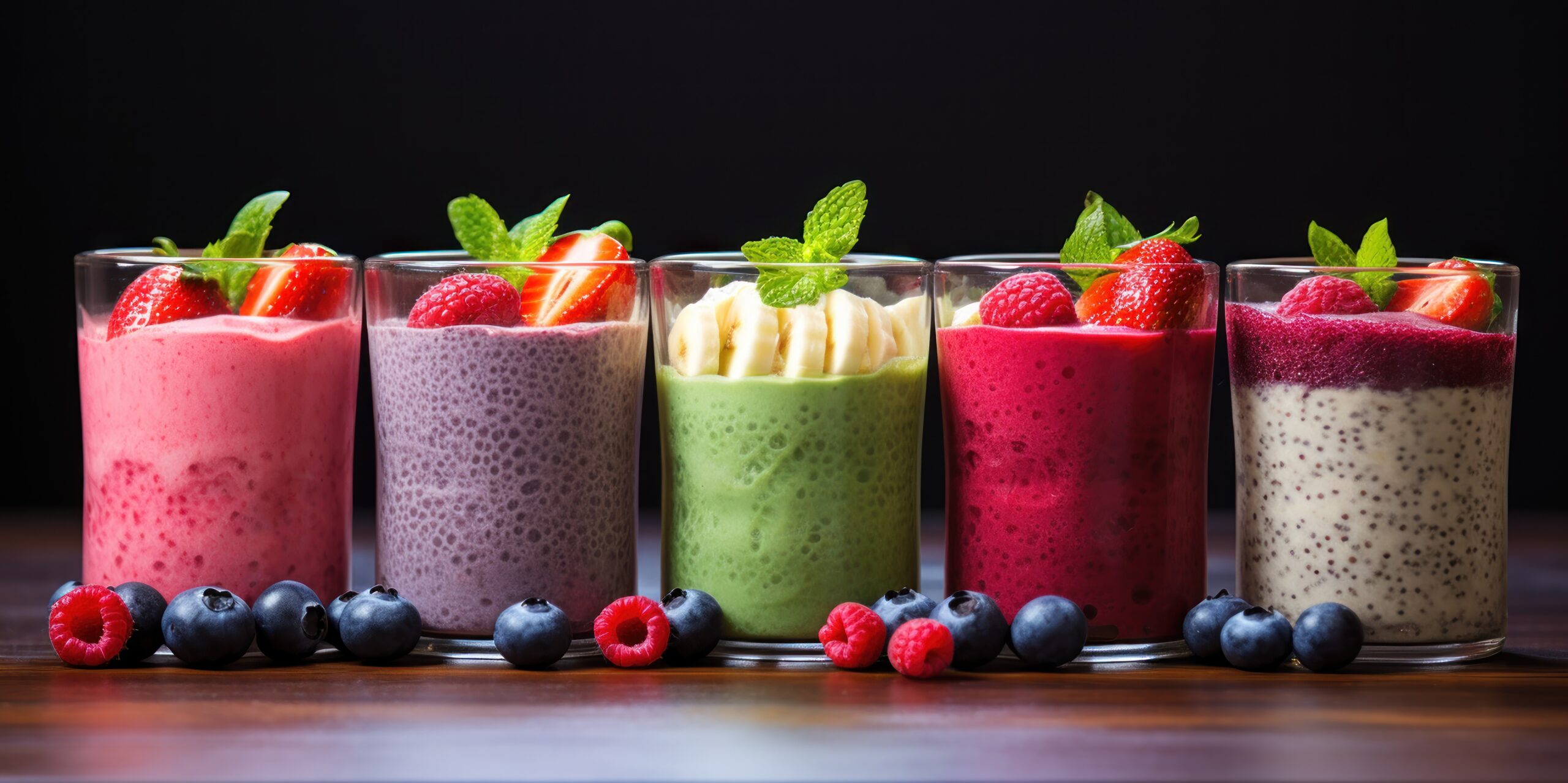 layers berry chia seed smoothies colorful healthy scaled