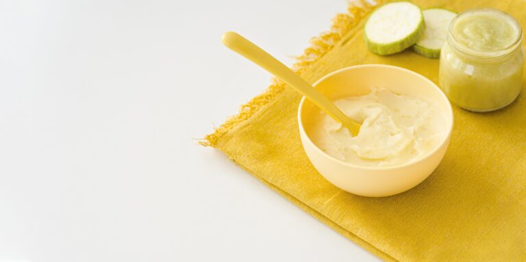 bowl with puree baby